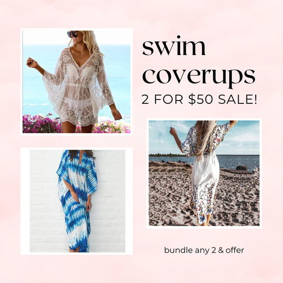 Tie Dye Caftan Beach Swim Coverup Maxi Dress - Picture 3 of 15